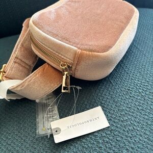 Anthropologie Blush Velvet Crossbody Belt Bag NWT